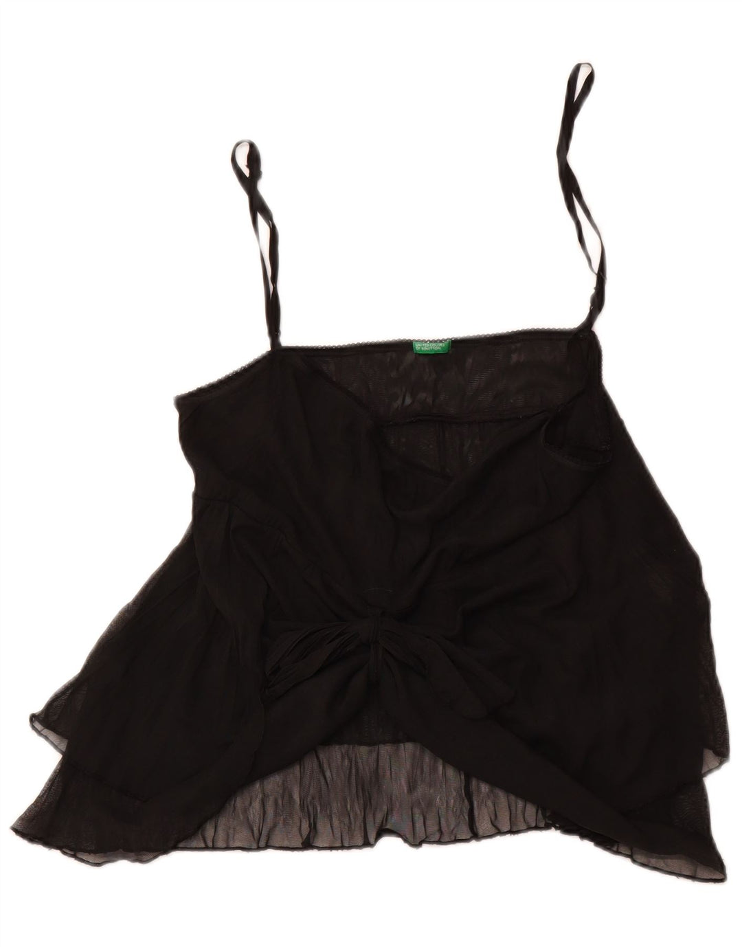 BENETTON Top Cami para Mujer UK 42 Mediano Negro