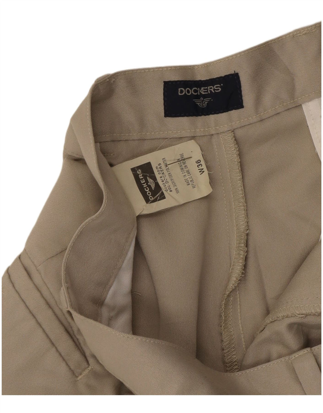 Dockers Pantalones cortos chinos pegados para hombre W36 Poliéster beige grande