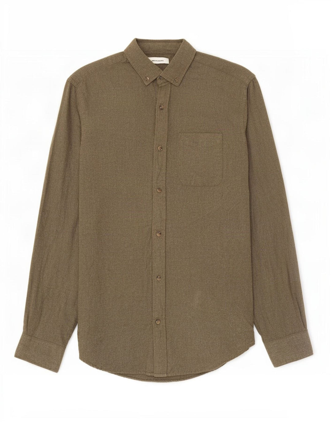 Jack & Jones Hombre Camisa De Franela Small Algodón Caqui