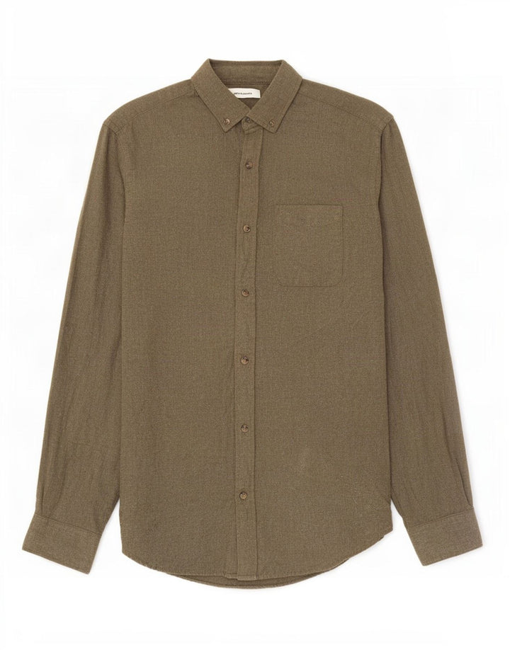 Jack & Jones Hombre Camisa De Franela Small Algodón Caqui
