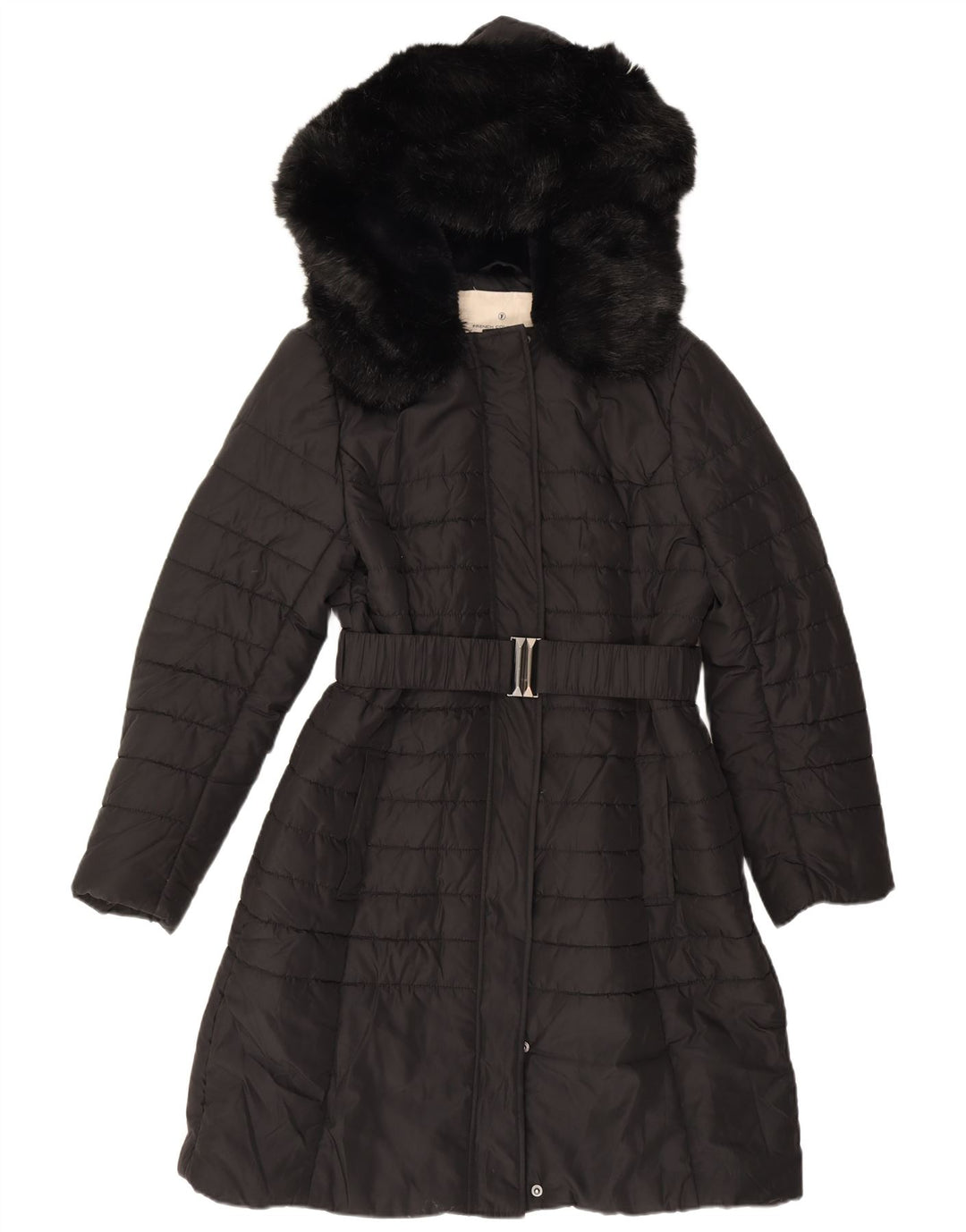 French Connection Abrigo acolchado con capucha para mujer UK 40 Mediano Poliéster negro