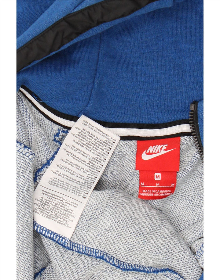 NIKE Sudadera con capucha y cremallera para hombre, algodón azul medio