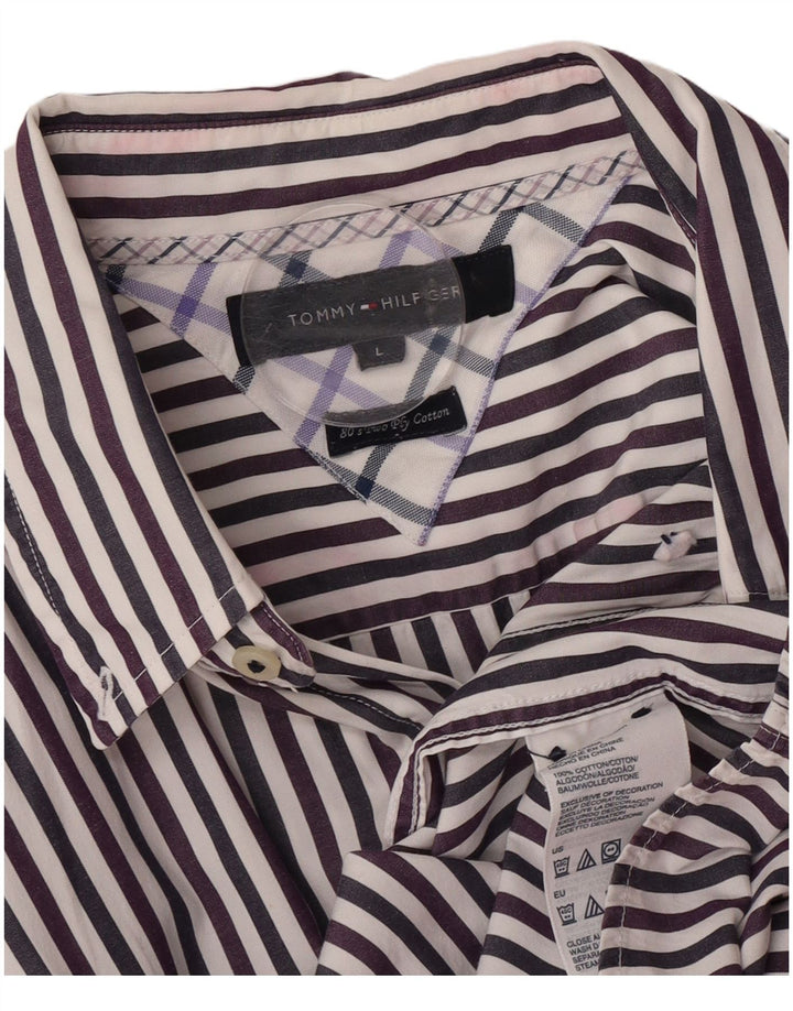 Camisa Tommy Hilfiger Hombre Grande Algodón A Rayas Multicolor