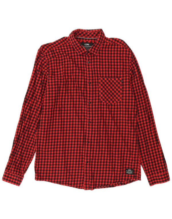Camisa Jack & Jones Hombre XL Algodón Vichy Rojo