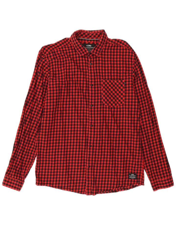 Camisa Jack & Jones Hombre XL Algodón Vichy Rojo