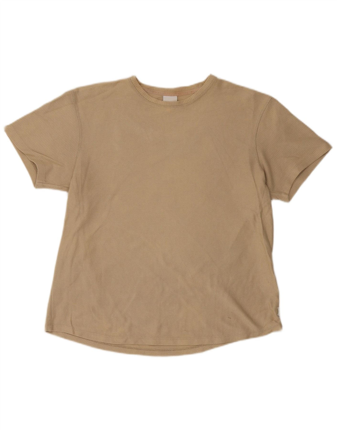 Zara Hombre Camiseta Top Medium Caqui Algodón