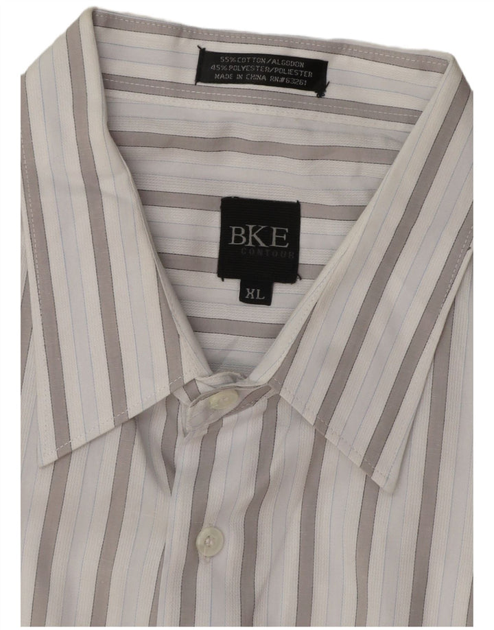 BKE Camisa Hombre XL Algodón Rayas Azul
