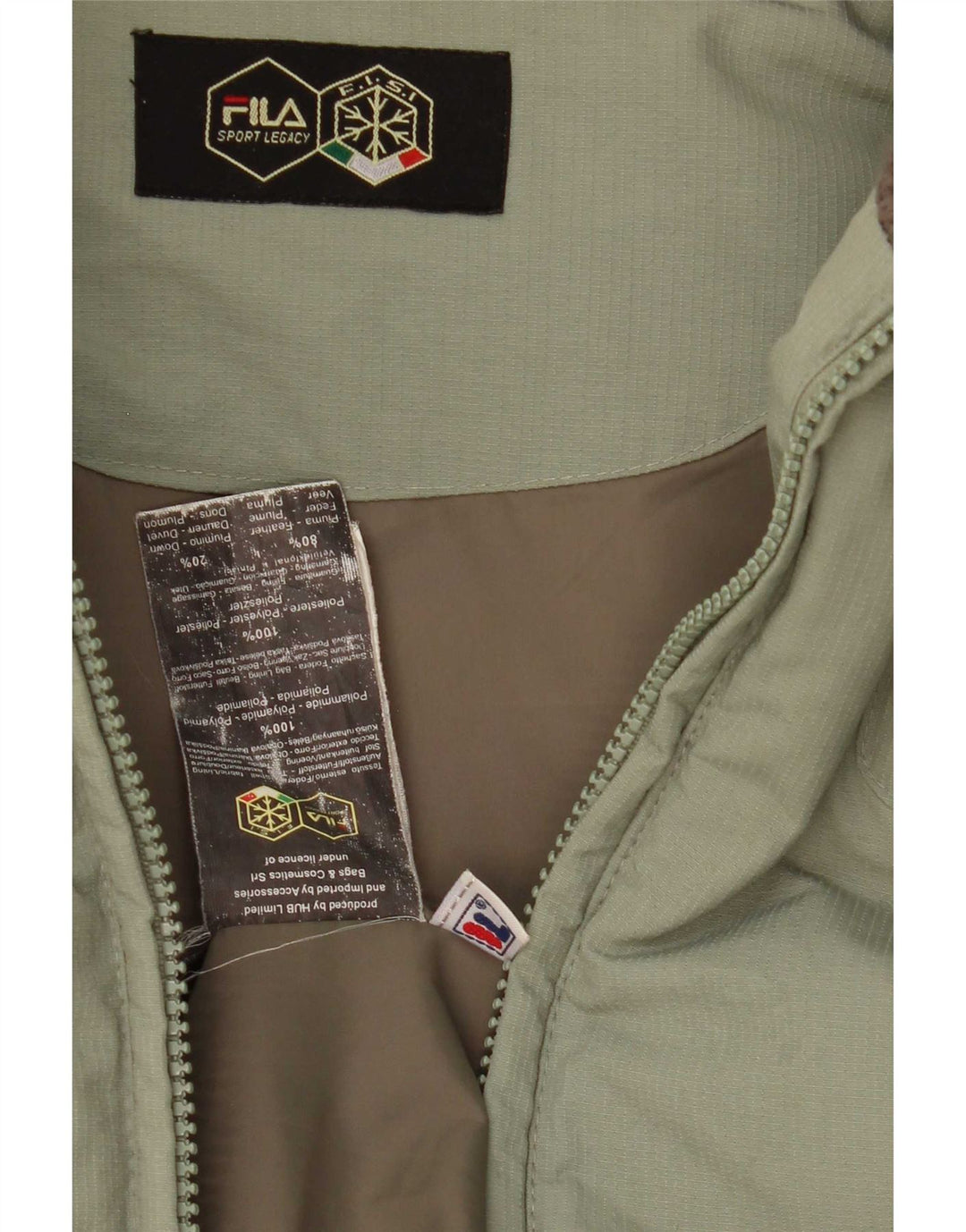 Fila Chaqueta acolchada para hombre UK 40 Large Poliamida verde