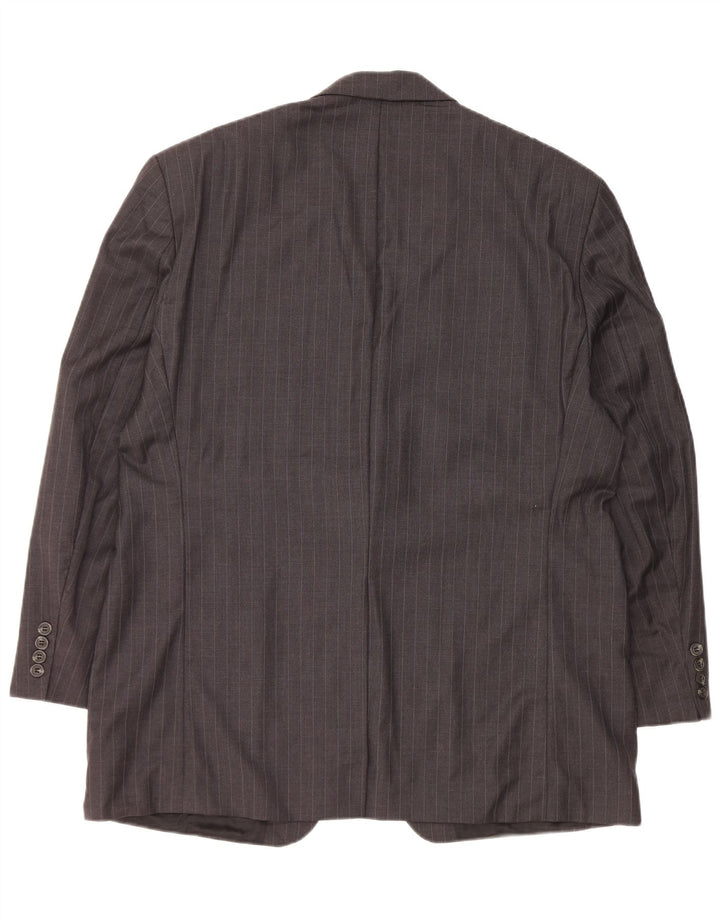 Ralph Lauren Chaqueta Blazer de 2 Botones para Hombre UK 44 XL Lana Gris a Rayas