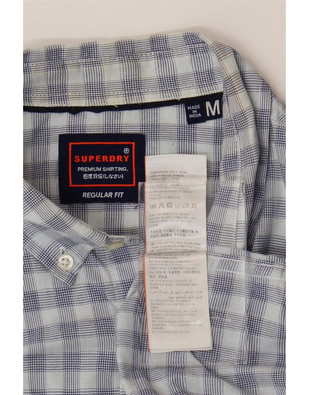 Superdry Camisa Regular Fit De Manga Corta De Algodón A Cuadros En Azul Medio
