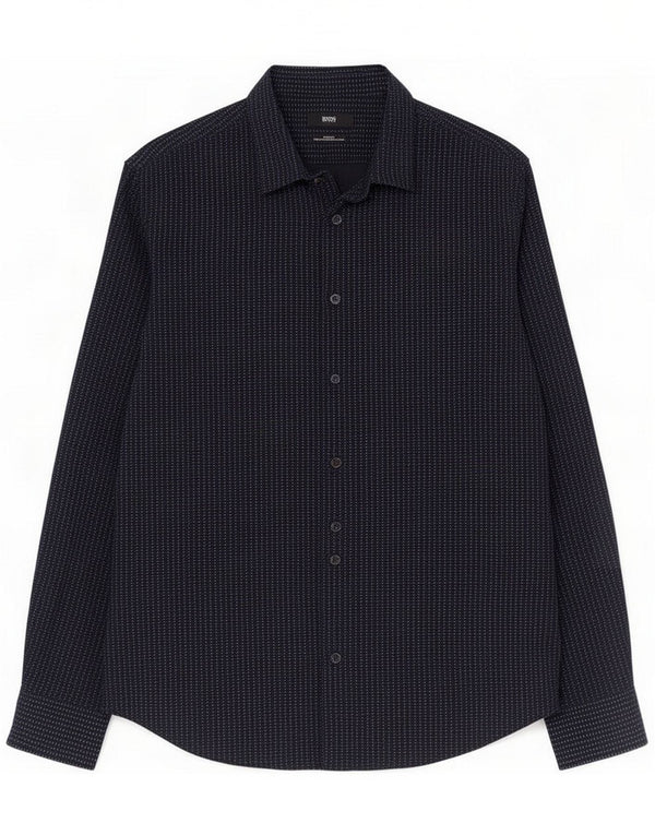 Camisa Hugo Boss Hombre Slim Fit XL Algodón Geométrico Azul Marino