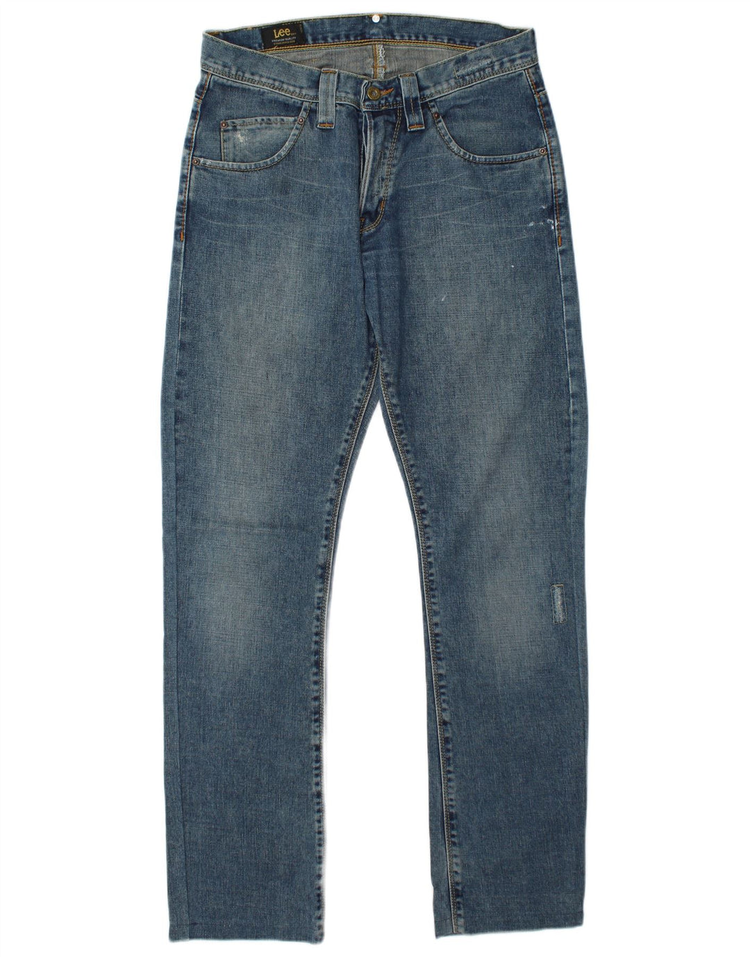 LEE Mens Roscoe Vaqueros Rectos Desgastados W30 L34 Algodón Azul