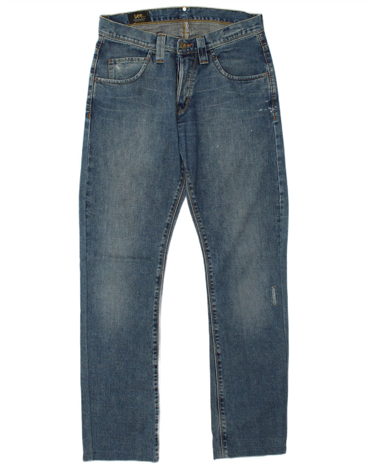 LEE Mens Roscoe Vaqueros Rectos Desgastados W30 L34 Algodón Azul