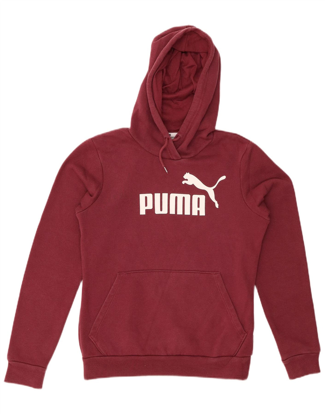 PUMA Jersey con capucha gráfica para mujer UK 10 Small Borgoña Algodón