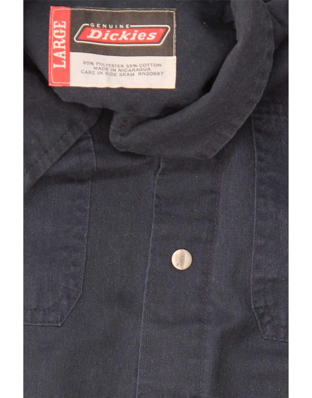 Camisa Dickies Hombre Manga Corta Grande Poliéster Azul Marino