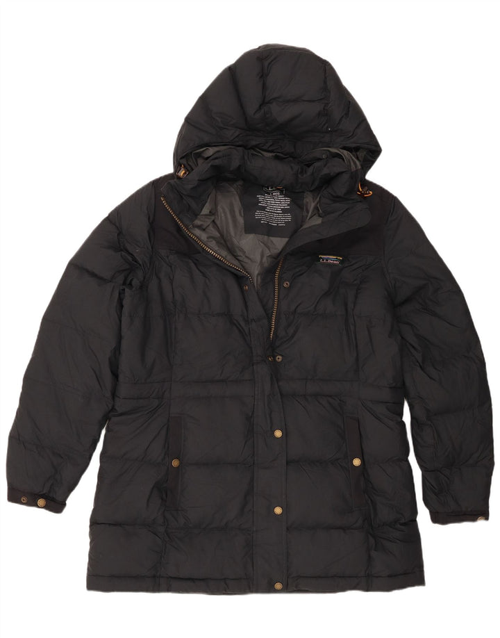 L.L.Bean Chaqueta acolchada con capucha para mujer UK 46 Poliéster gris grande