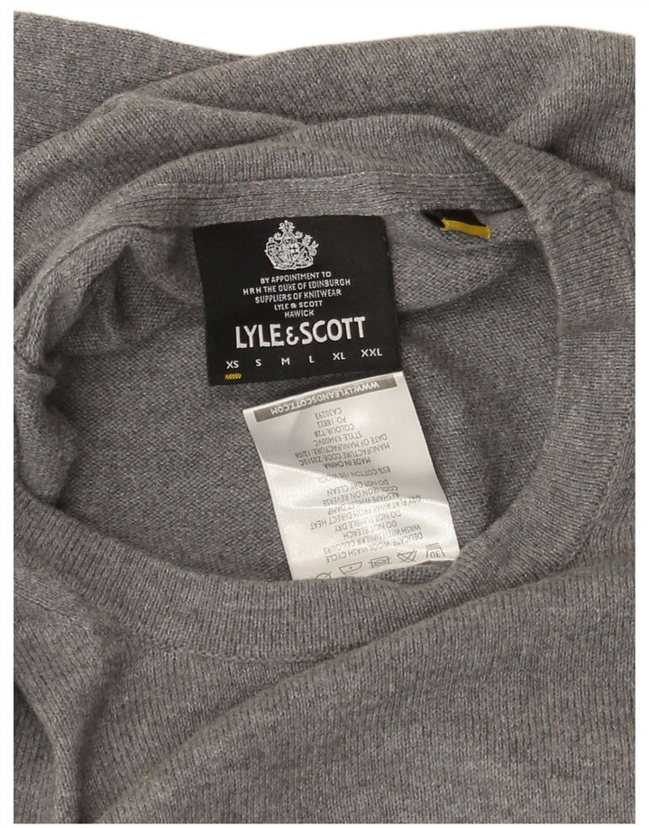 Lyle & Scott Jersey de cuello redondo para hombre XS Algodón gris