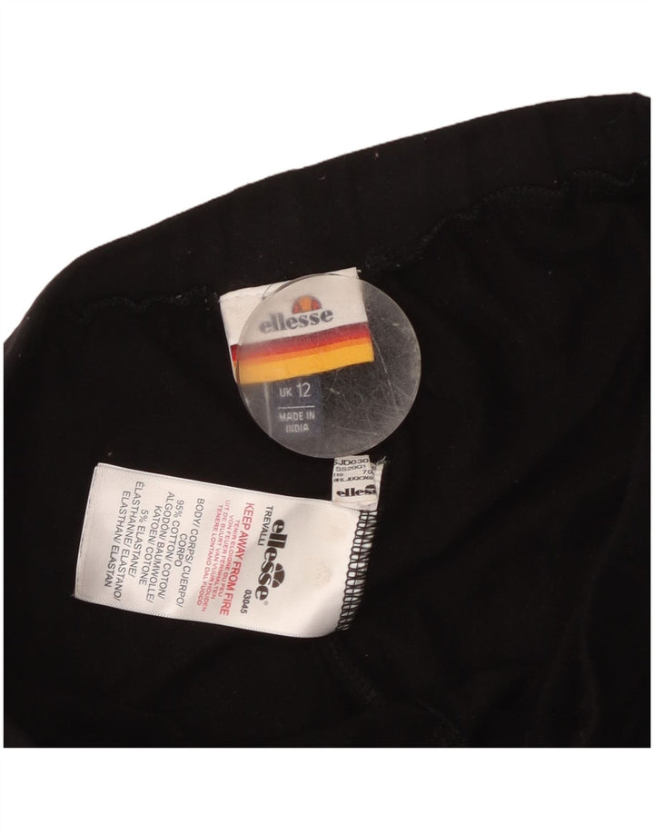 Ellesse Leggings gráficos para mujer UK 42 Mediano Algodón negro