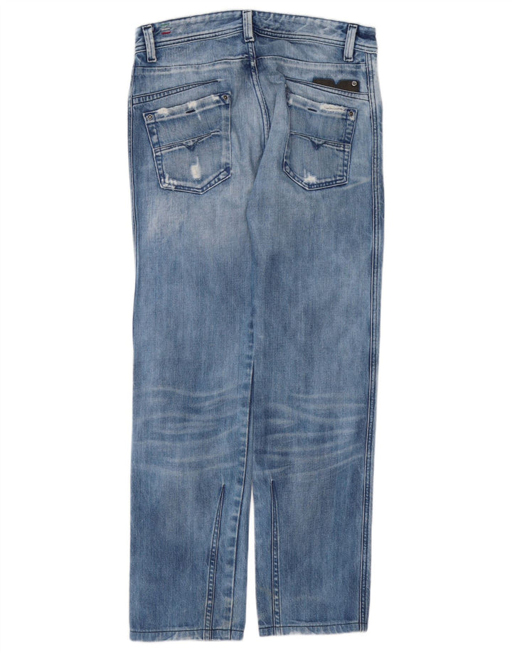 Diesel Hombre Darron Vaqueros Rectos Desgastados W30 L30 Algodón Azul
