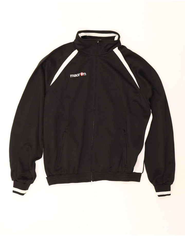Macron Hombre Chaqueta De Chándal De Corte Suelto Small Black Colorblock