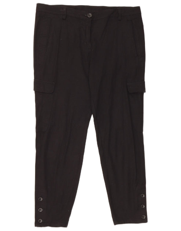 Pantalones cargo cónicos para mujer Reiss UK 12 Medium W34 L26 Viscosa negra