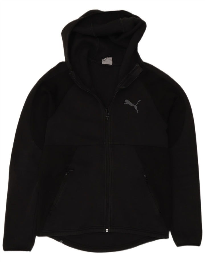 Puma Suéter con capucha y cremallera de ajuste regular para hombre Algodón negro mediano