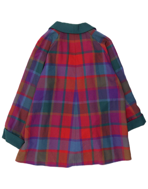 AVOCA Abrigo abierto para mujer UK 14 Mediano Cuadros multicolores Lana nueva