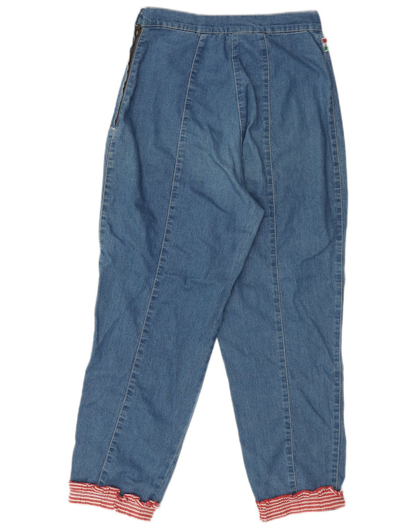 MOSCHINO Vaqueros cónicos de cintura alta para mujer UK 12 Medium W28 L25 Algodón azul