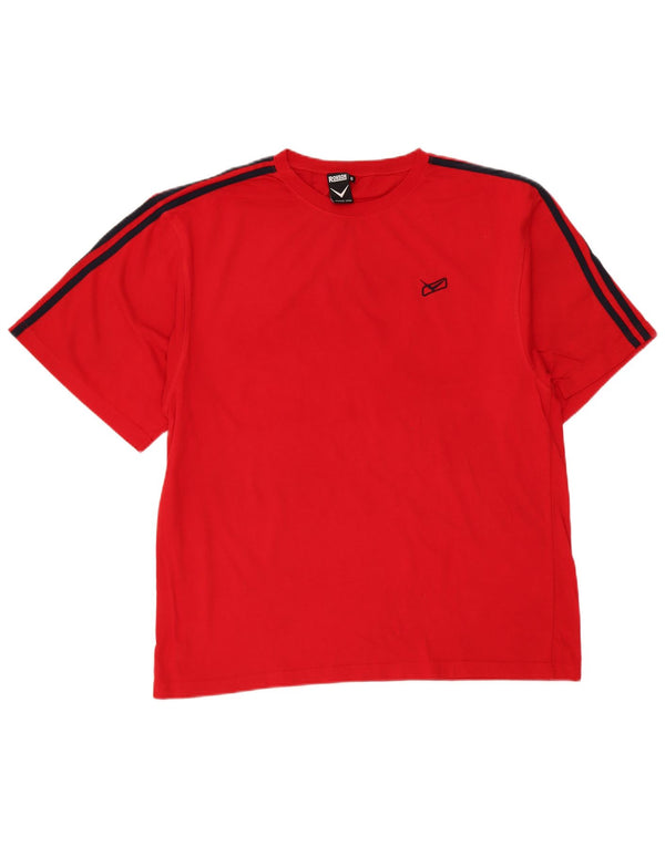 Camiseta vintage para hombre Top XL Algodón rojo