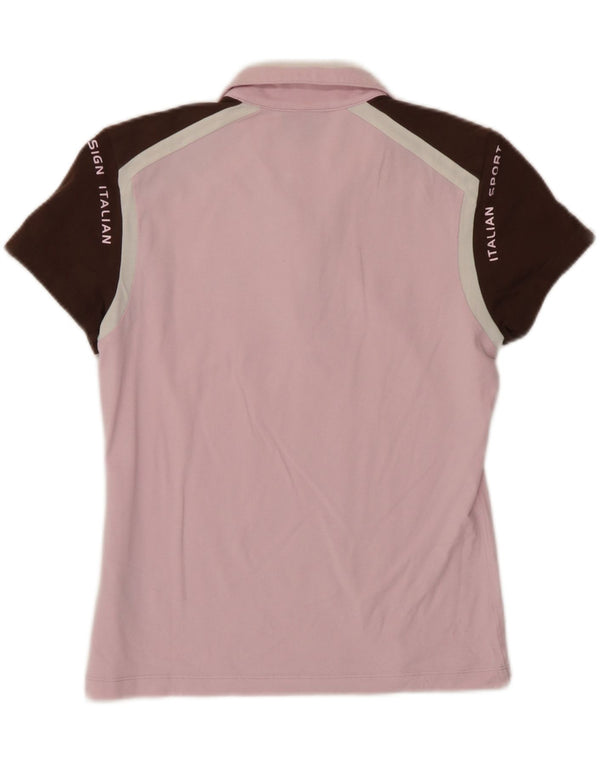 Lotto Polo gráfico para mujer UK 6 XS Algodón color block rosa