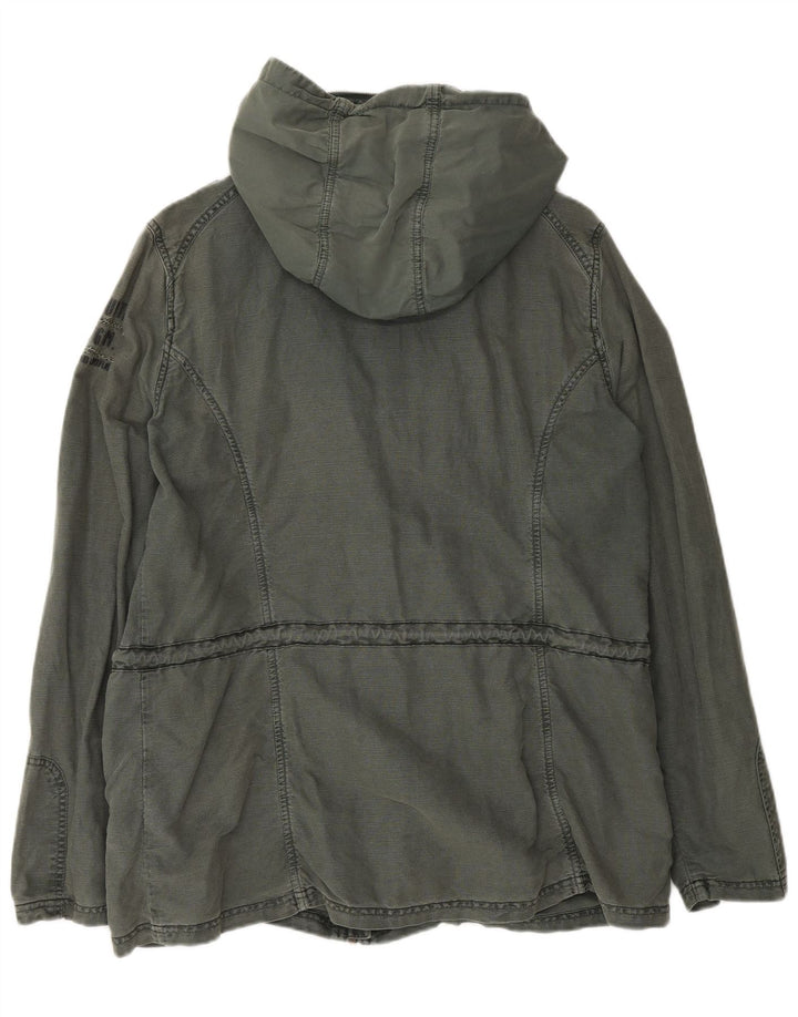 Soccx Chaqueta utilitaria con capucha para hombre UK 40 Large Khaki Linen