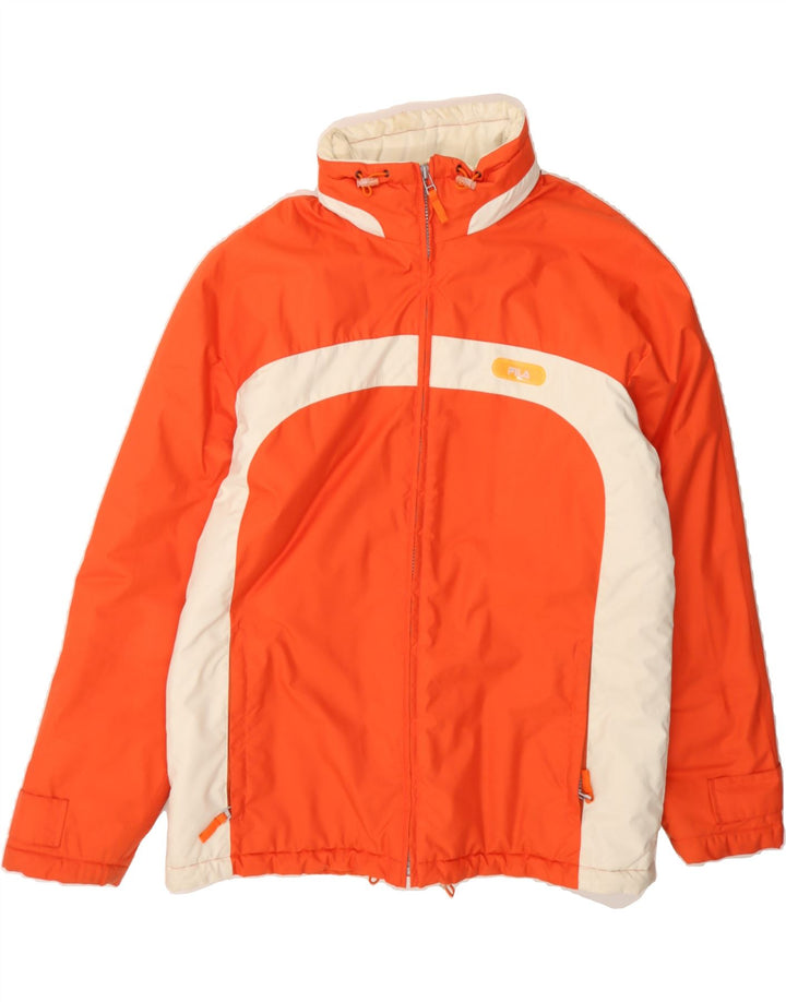 FILA Mens Windbreaker Jacket UK 40 Large Orange Colourblock Polyester Vintage Fila and Second-Hand Fila from Messina Hembry 