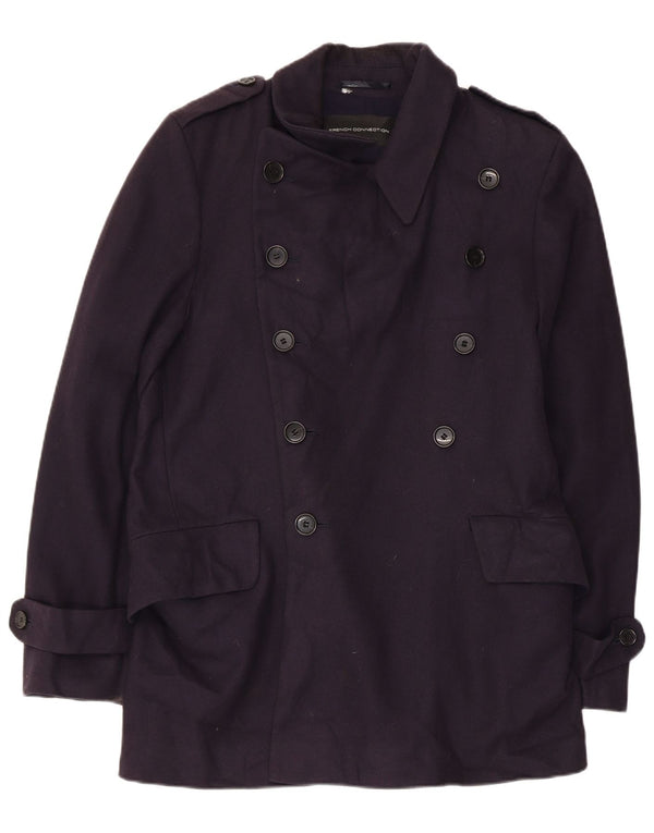 French Connection Gabardina para hombre ES 38 Lana virgen azul marino mediana