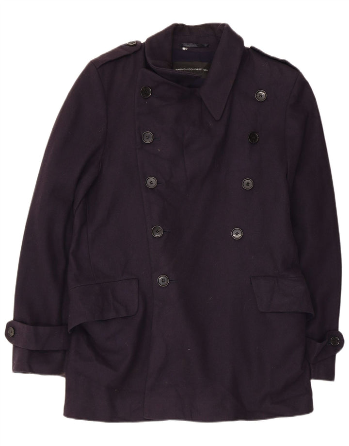 French Connection Gabardina para hombre ES 38 Lana virgen azul marino mediana