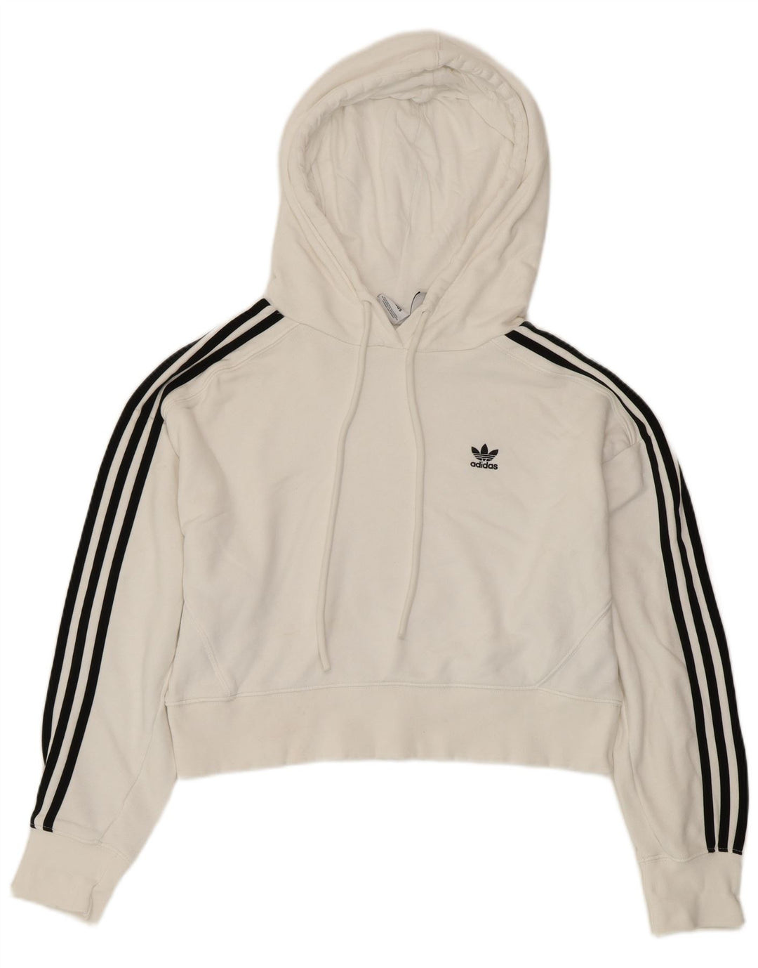 ADIDAS Jersey con capucha de gran tamaño para mujer UK 8 Small White Cotton