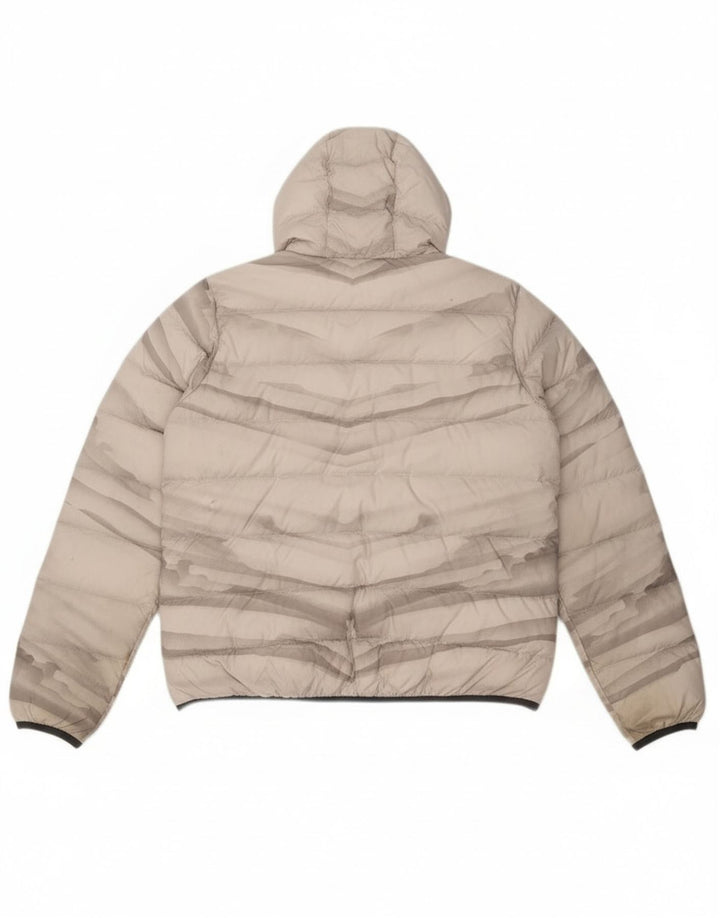 Jack Wolfskin Chaqueta acolchada con capucha para mujer UK 40 XL Poliéster teñido anudado gris