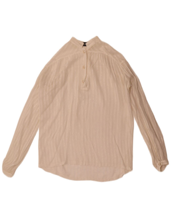 Vintage mujer pullover camisa blusa IT 44 rayas blancas medianas