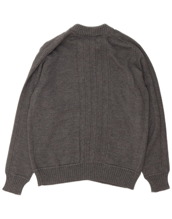 Jersey Hombre Trussardi Jeans Con Cremallera Y Cuello En Lana Gris Medio