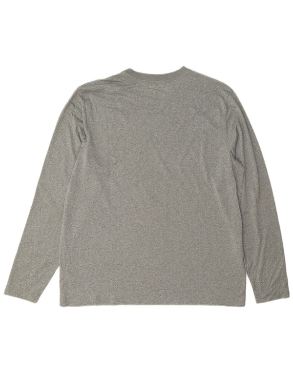 Nike Camiseta Dri Fit para hombre de manga larga XL Poliéster moteado gris