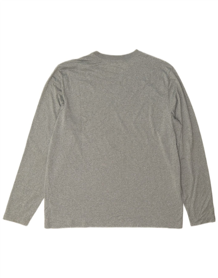 Nike Camiseta Dri Fit para hombre de manga larga XL Poliéster moteado gris