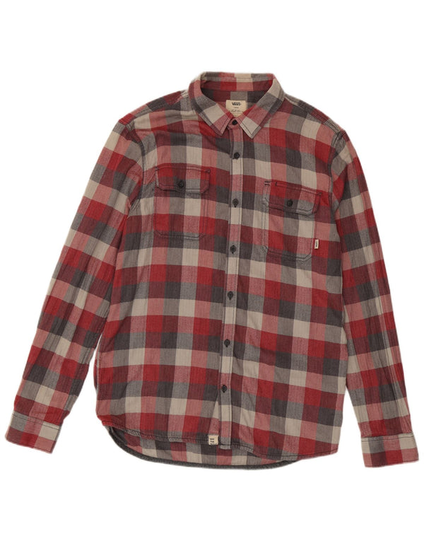 Camisa de franela de algodón con cuadros rojos grandes de Vans Hombre