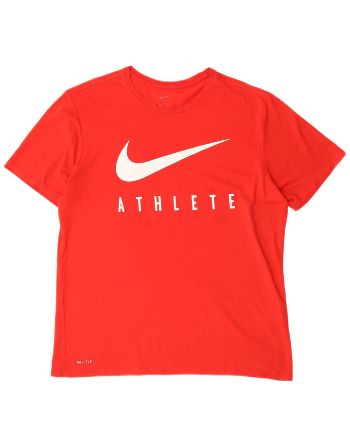 NIKE - Camiseta gráfica para hombre, talla grande, poliéster rojo