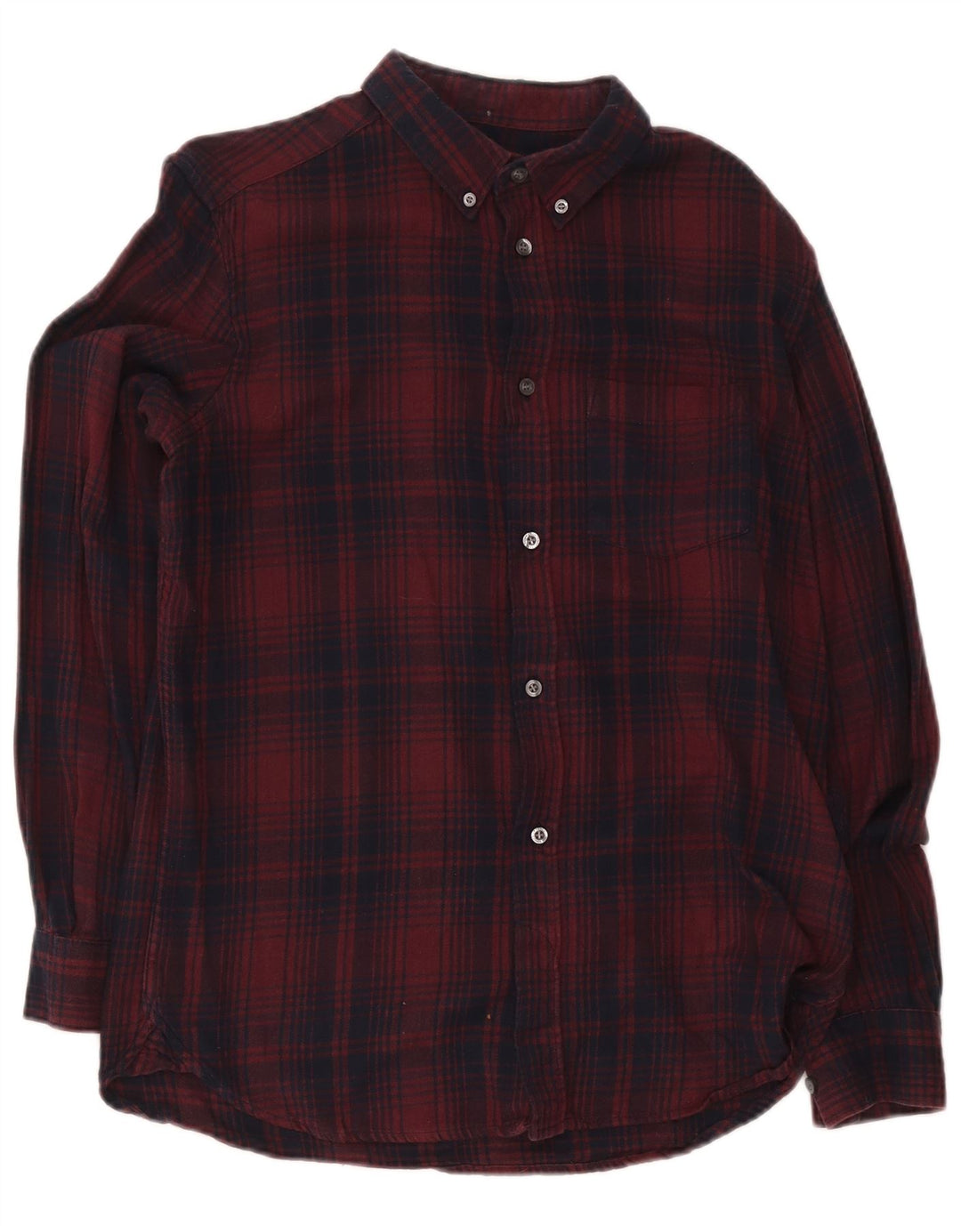 Camisa de franela para hombre de French Connection, algodón a cuadros grandes en color burdeos