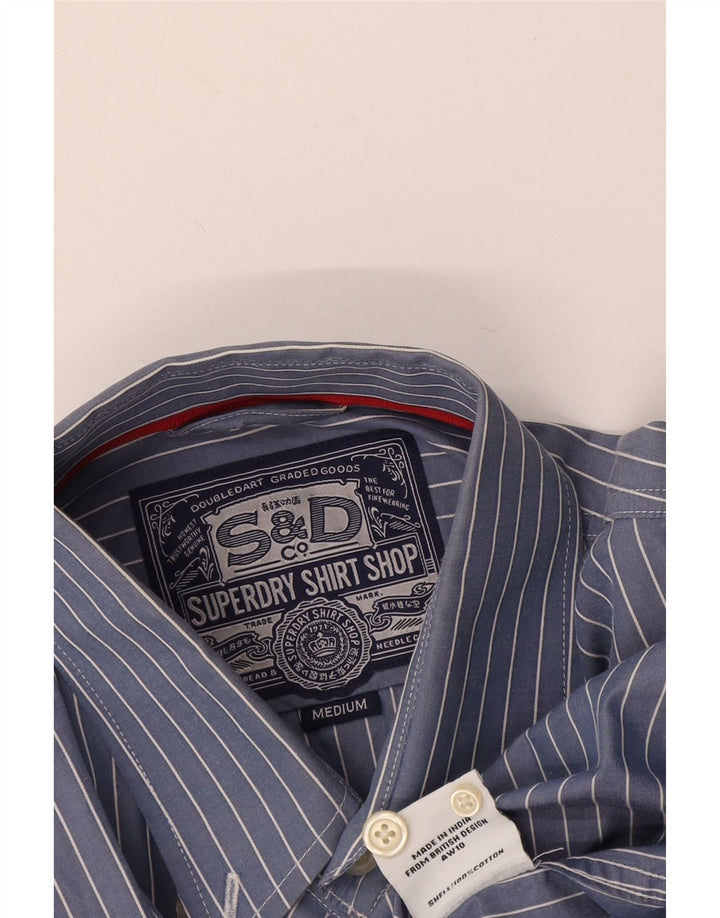 Camisa Superdry Hombre De Algodón A Rayas Azul Medio