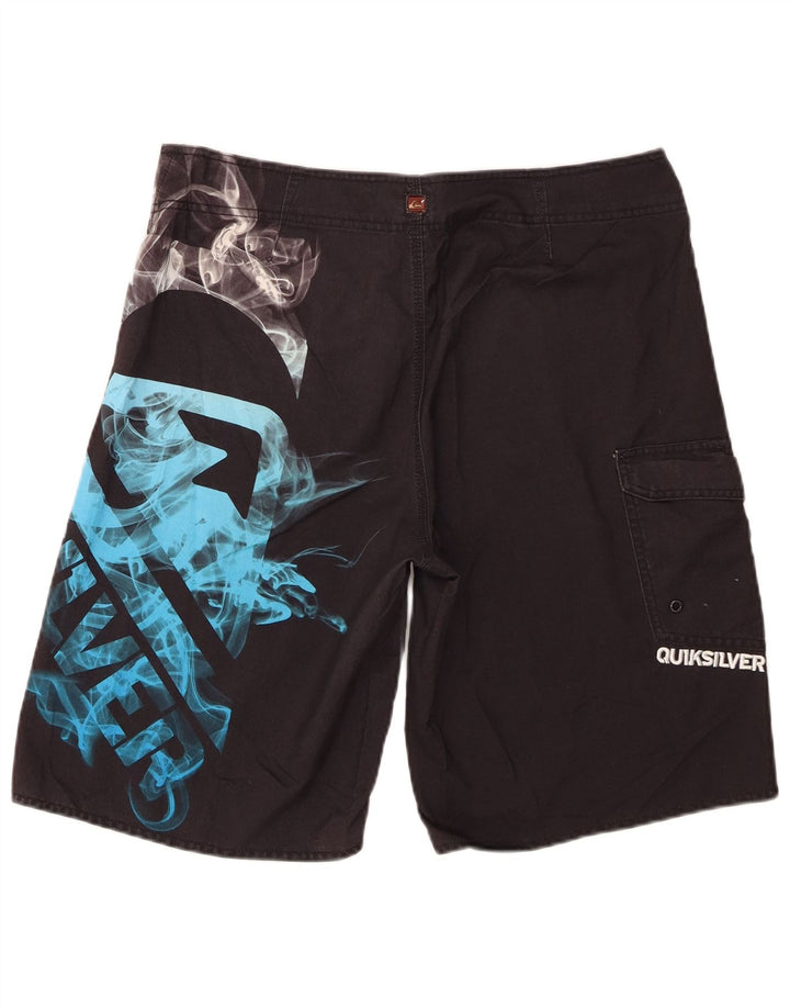 Quiksilver Hombre Graphic Cargo Bañador Shorts Grande Poliéster Negro
