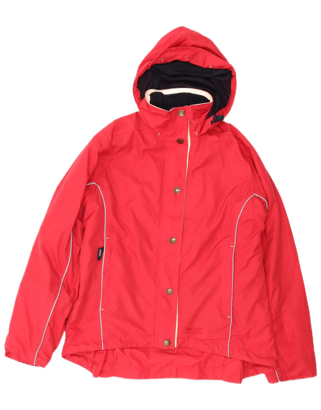 Musto Chaqueta cortavientos con capucha de gran tamaño para mujer UK 10 Small Red Poliéster