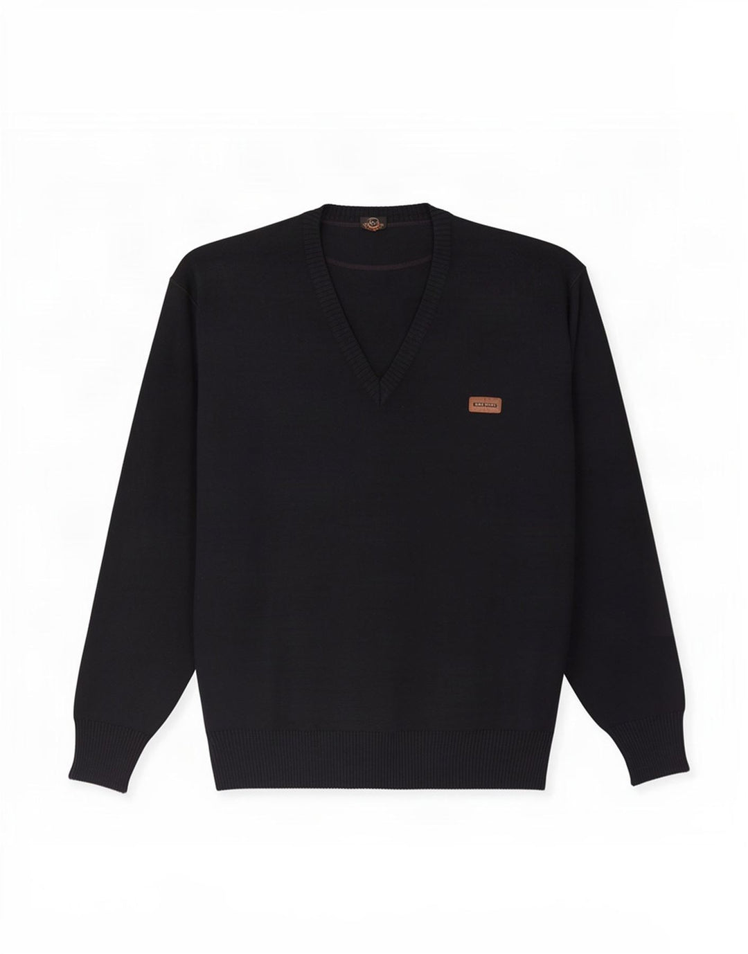 Blue Drake - Jersey con cuello en V para hombre, talla grande, lana azul marino