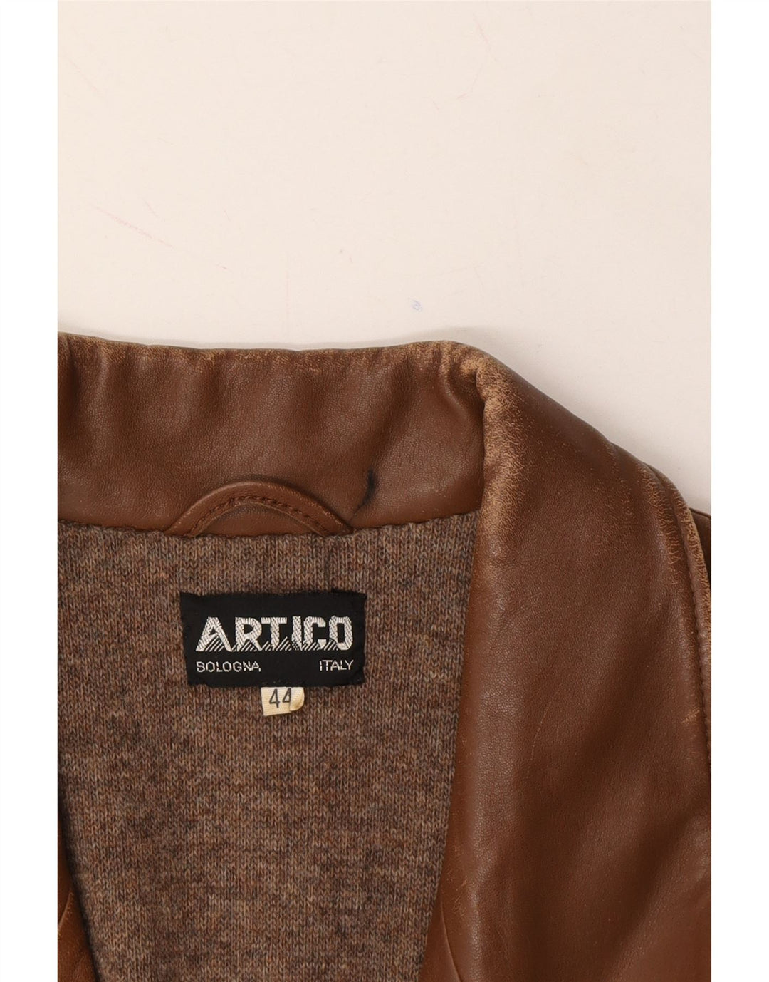 VINTAGE Womens Leather 2 Button Blazer Jacket IT 44 Medium Brown Leather Vintage Vintage and Second-Hand Vintage from Messina Hembry 