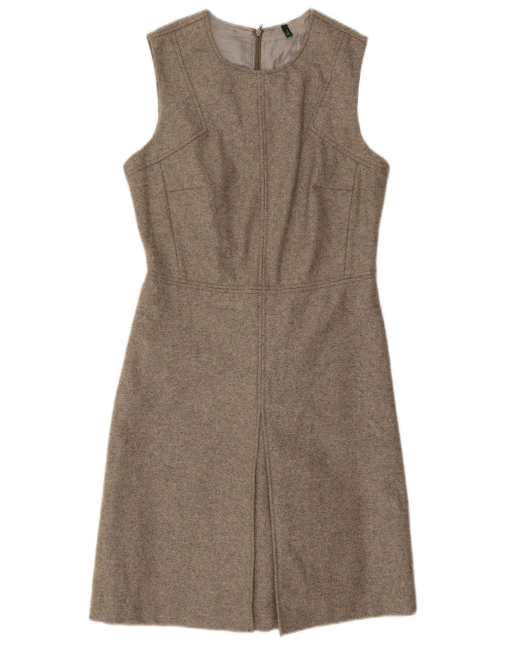 Benetton Vestido Recto Sin Mangas para Mujer ES 40 Pequeño Lana Gris