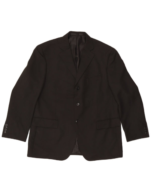Marks & Spencer Chaqueta tipo blazer de 3 botones para hombre UK 42 Grande Poliéster negro
